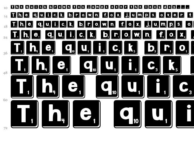 DJB Letter Game Tiles font waterfall